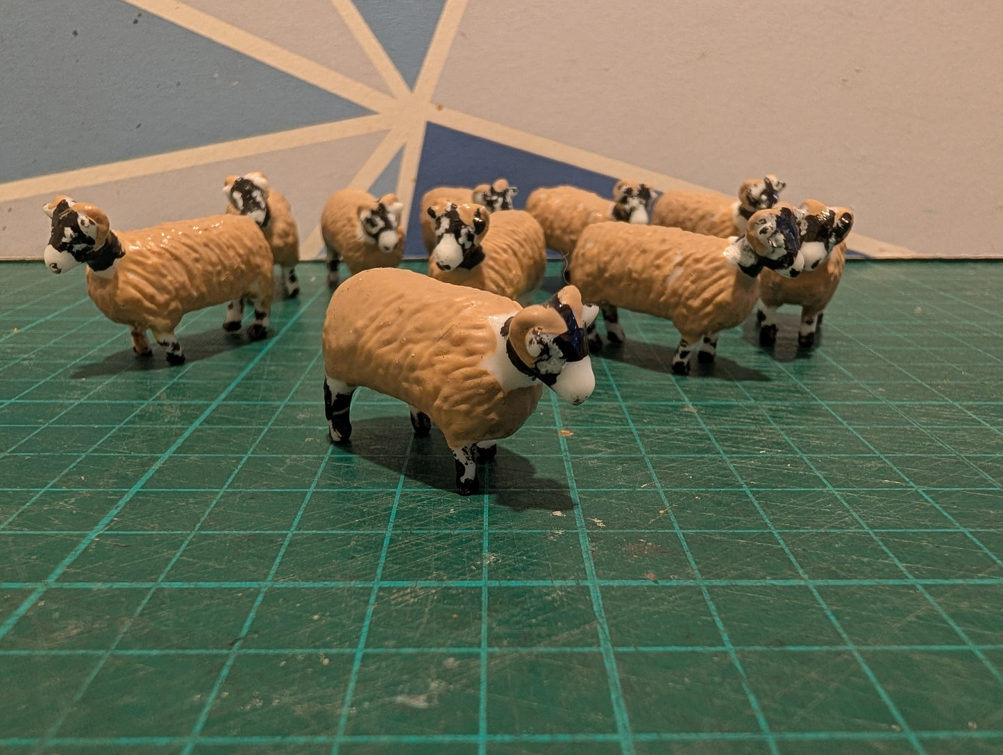 1:32 Swaledale Sheep - Pack of 10 - Hand Painted Resin Models