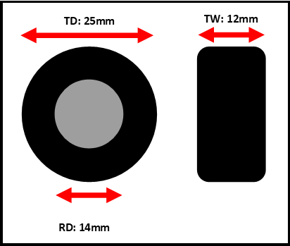 Wheels - 25mm Implement Tyres - 1:32 Scale 12.5/80-15.3