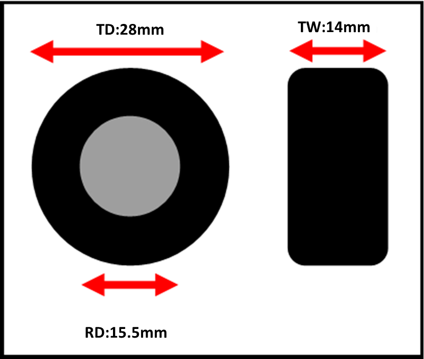 Wheels - 28mm Midi Super Single Tyres - 1:32 Scale 445/45R19.5
