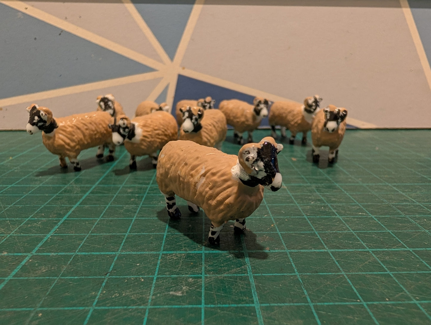 1:32 Swaledale Sheep - Pack of 10 - Hand Painted Resin Models