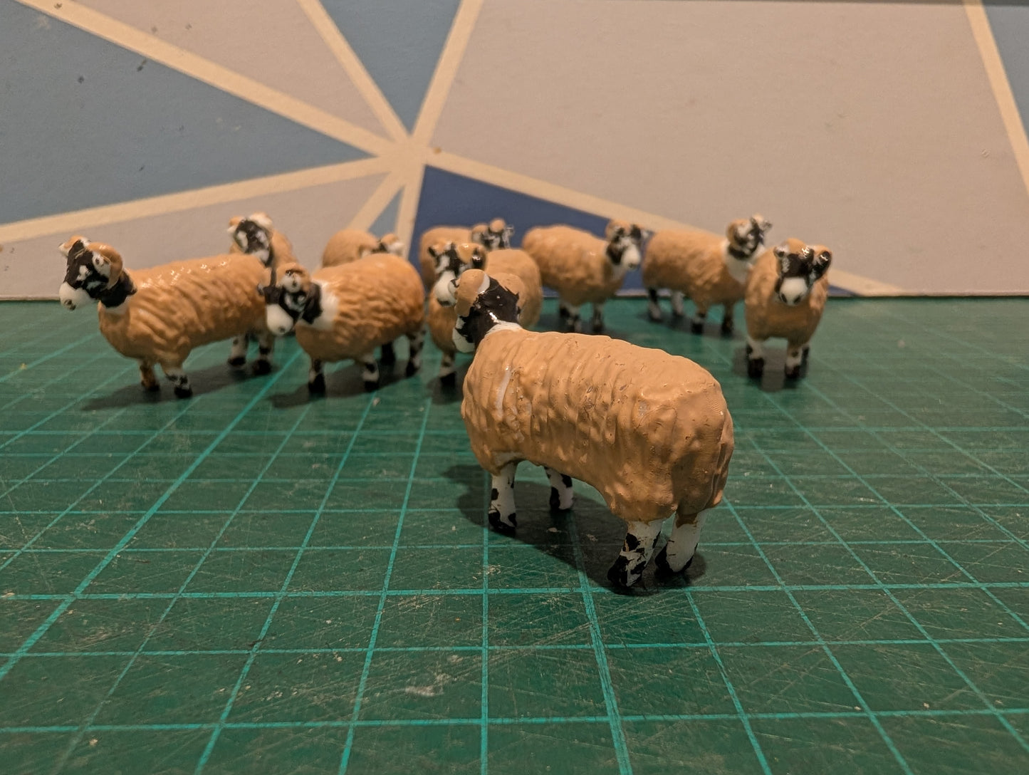 1:32 Swaledale Sheep - Pack of 10 - Hand Painted Resin Models