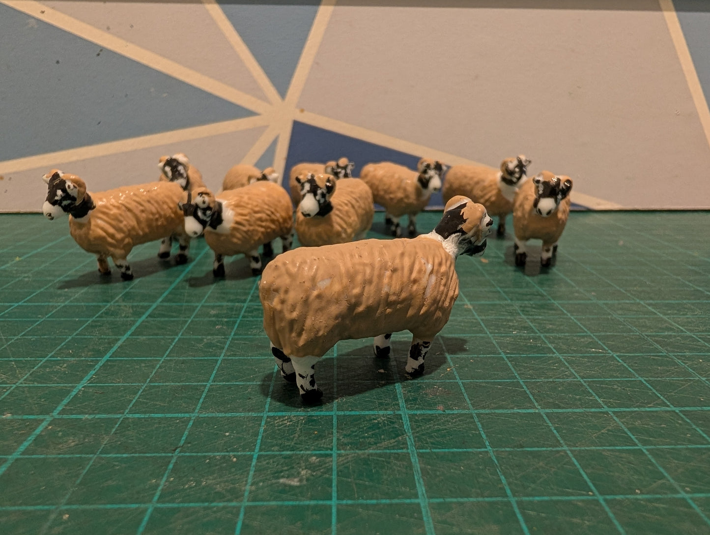 1:32 Swaledale Sheep - Pack of 10 - Hand Painted Resin Models