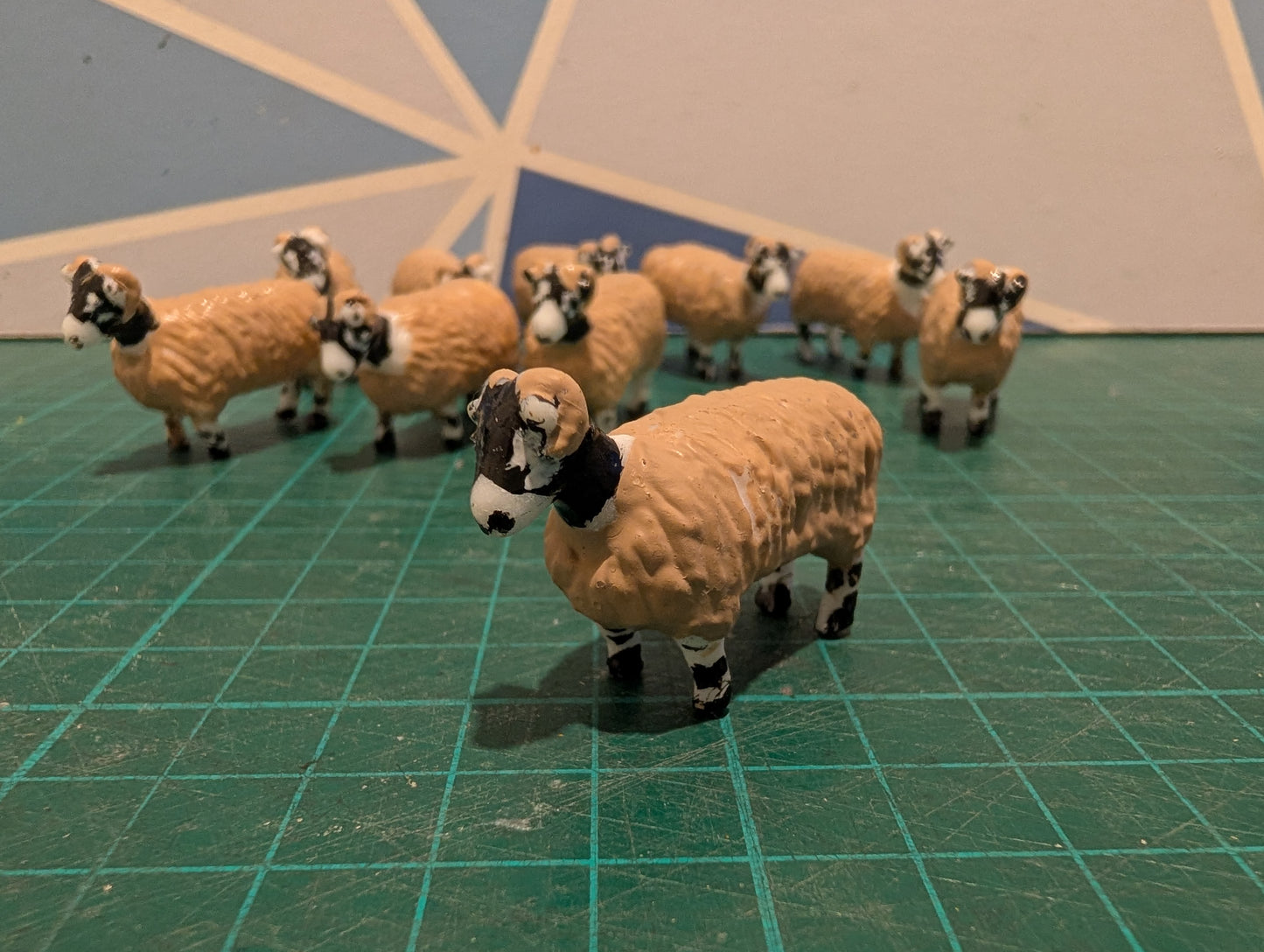 1:32 Swaledale Sheep - Pack of 10 - Hand Painted Resin Models