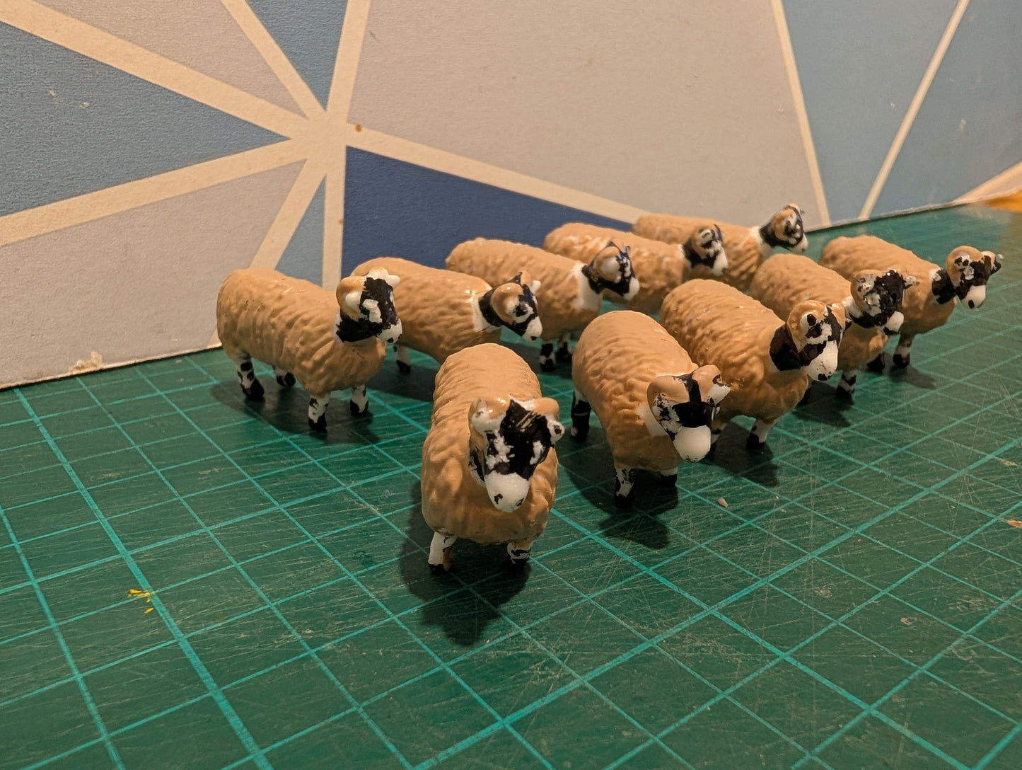 1:32 Swaledale Sheep - Pack of 10 - Hand Painted Resin Models
