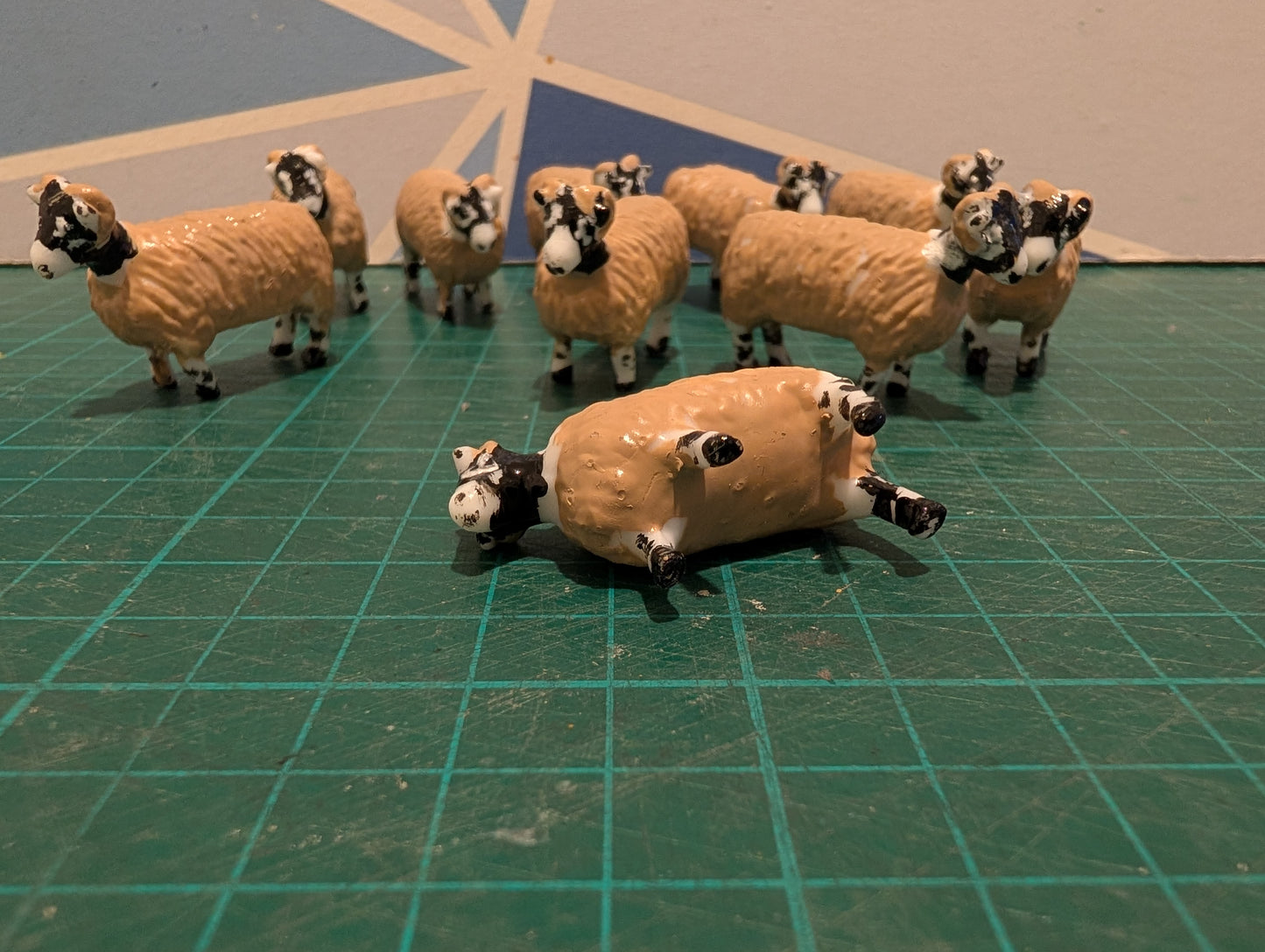 1:32 Swaledale Sheep - Pack of 10 - Hand Painted Resin Models