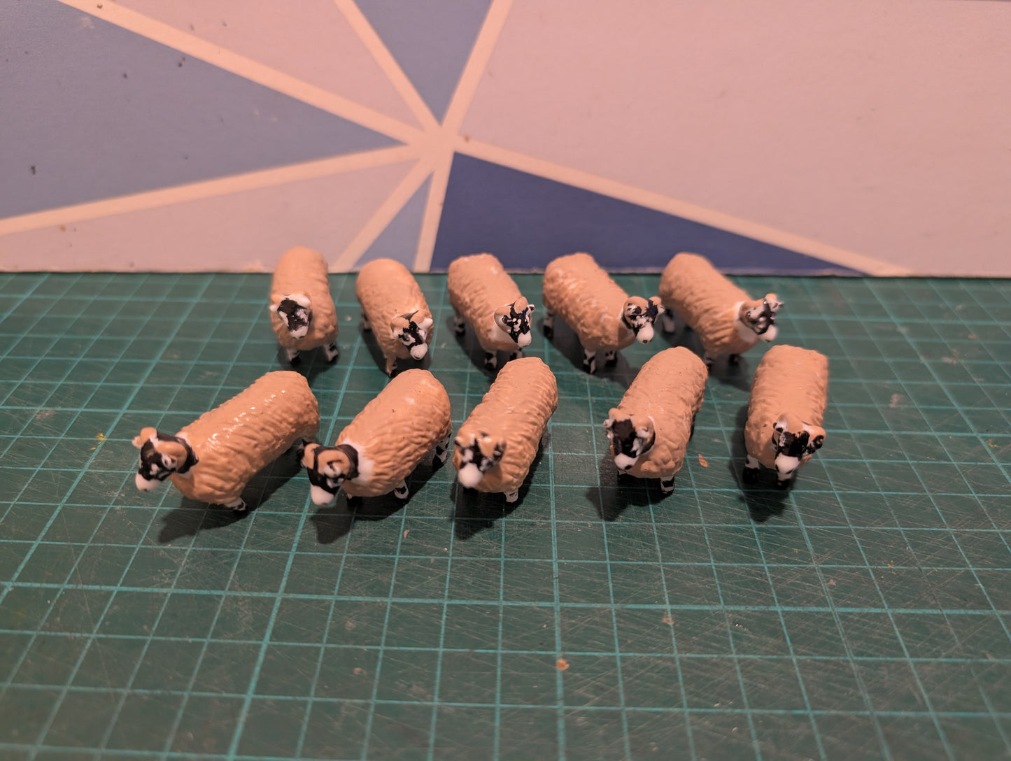 1:32 Swaledale Sheep - Pack of 10 - Hand Painted Resin Models