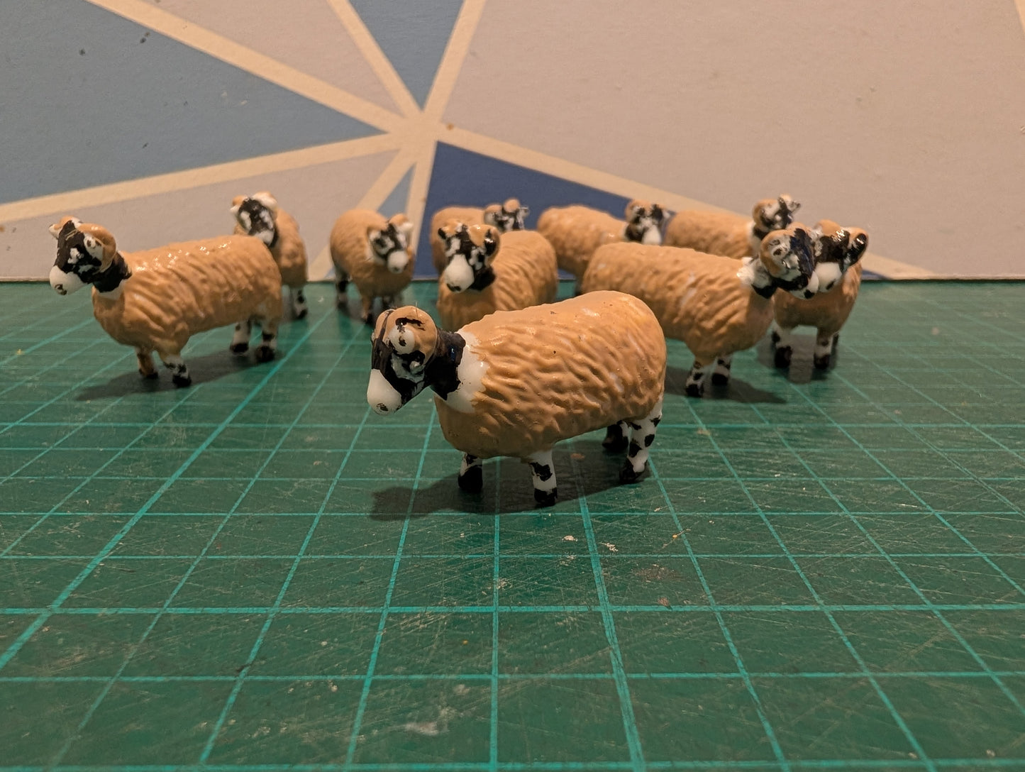 1:32 Swaledale Sheep - Pack of 10 - Hand Painted Resin Models